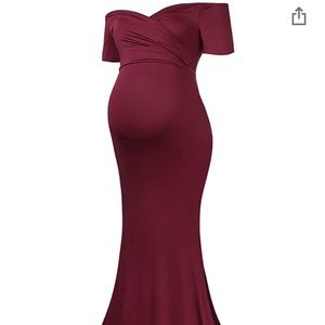 Off the shoulder maternity gown